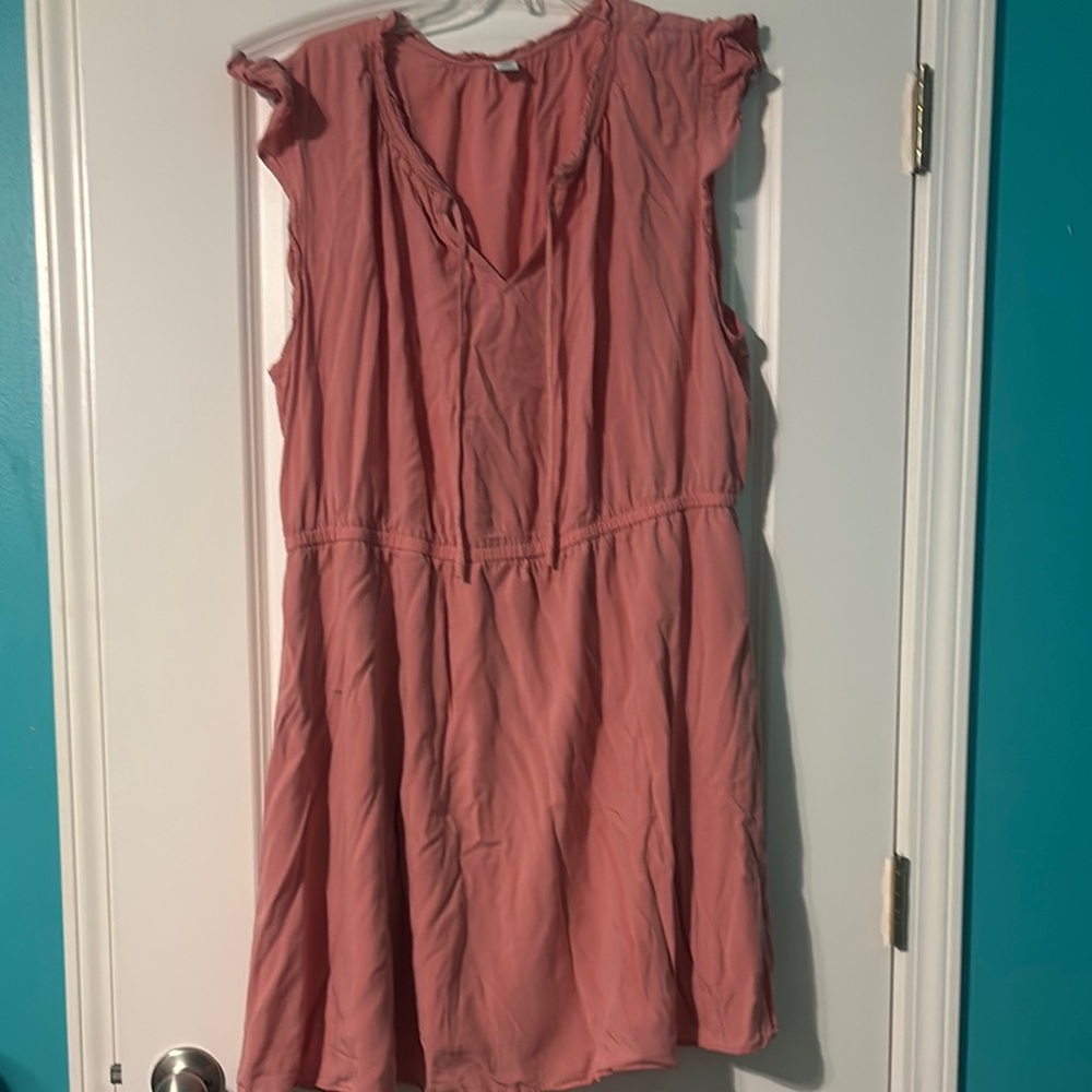 Old Navy Pink Sleeveless flutter sleeve Dress XXL beach vibe
